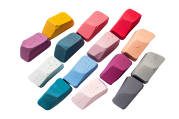Vivid Chalk Pastels Isolated on Transparent Background