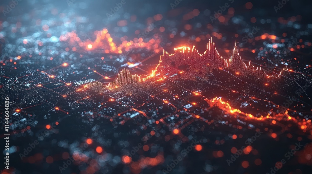 Aufkleber abstract visualization of data in vibrant colors.