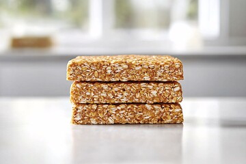 Stacked Oatmeal Energy Bars Healthy Snack
