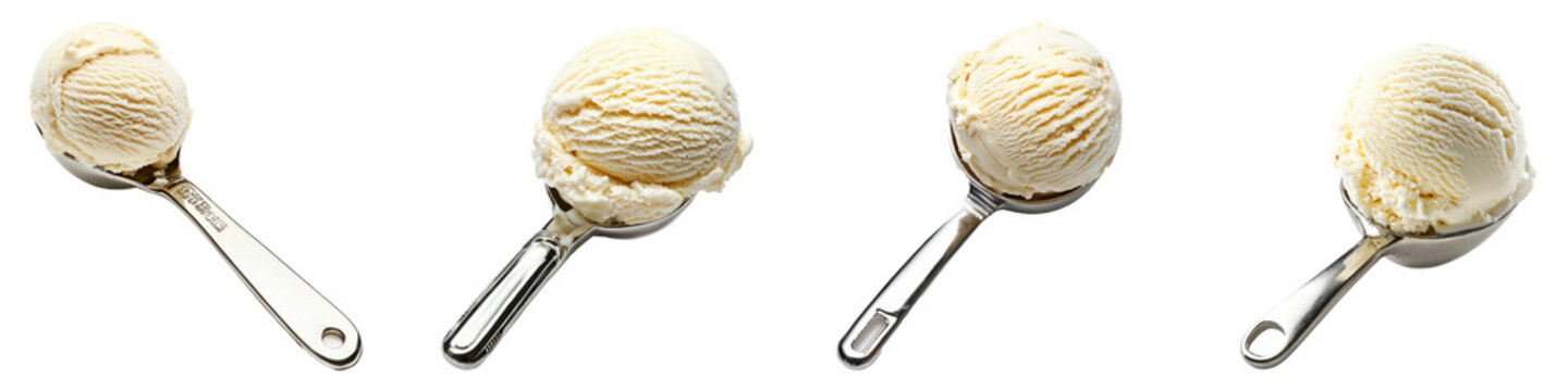 Collection of many kinds of ice-cream isolated on white background