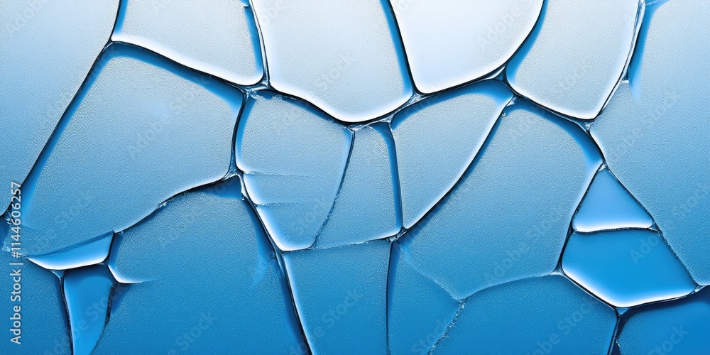 Poster intricate shards of blue glass are meticulously arranged, creating a captivating interplay of light 