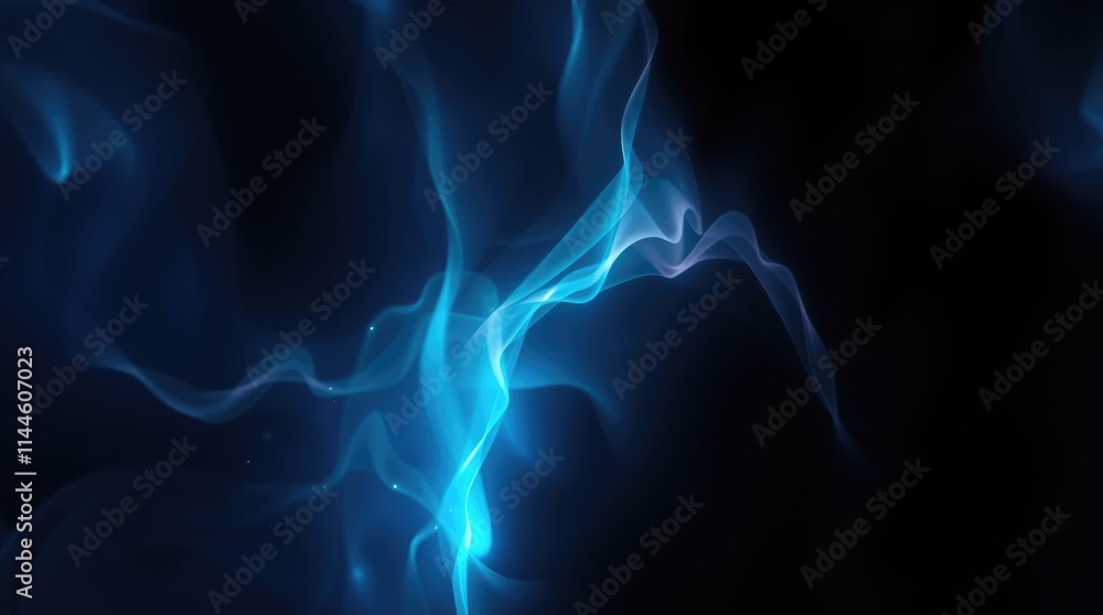 Aufkleber soft blue wisps swirl and flow through a dark background, creating an enchanting atmosphere reminisc