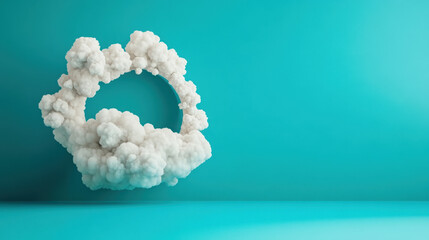 Cloud computing model globe surrounded by cloud formation digital art abstract environment vibrant viewpoint