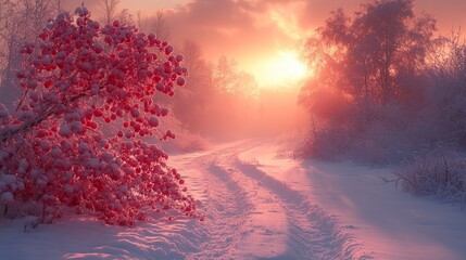 Naklejka premium sunset in the mountains