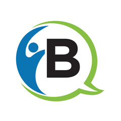 Human Life Logo combine with letter B vector template