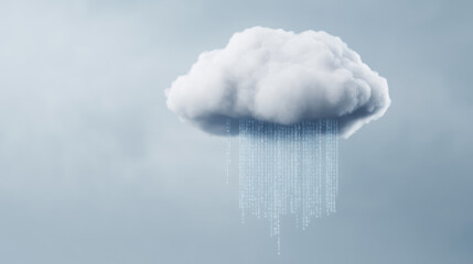 Cloud computing visualization binary code rain digital environment cloud concept abstract view