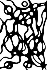 Abstract black and white neurographic art, drawing of random scribble, and lines.