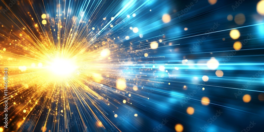 Aufkleber a burst of light with rays and particles, creating an energetic and dynamic visual effect, often rep