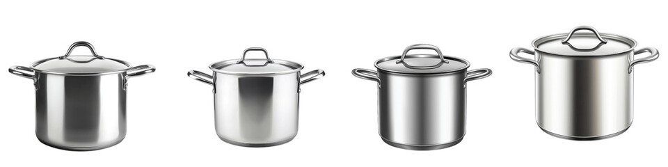 Collection of many kinds of kitchen equipment isolated on white background