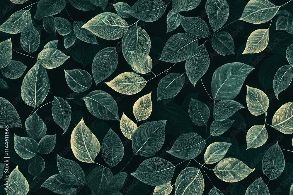 Poster elegant pattern featuring intricate leaf design