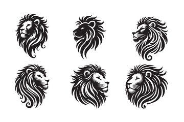 Obraz premium A Lion silhouette vector Illustration on white background