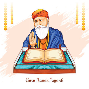 Guru nanak jayanti religious festival card background