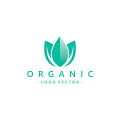 Three Leaf Logo Design. Organic Icon Vector