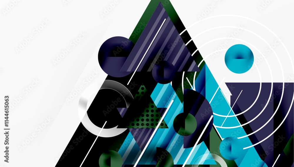 Poster sleek abstract background - layered triangles with vibrant gradient tones. semi-transparent shapes a