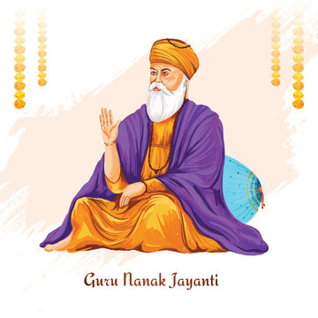 Guru nanak jayanti sikh festival celebration card background