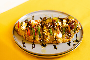 Mediterranean Flatbread with Feta and Grilled Vegetables