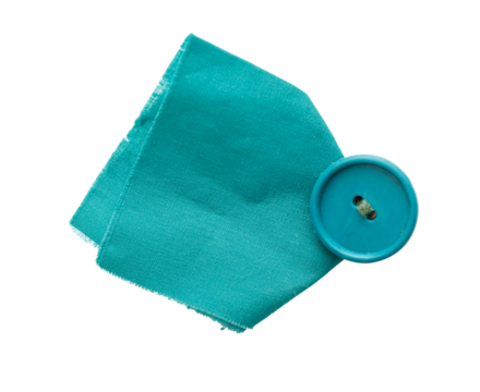 Piece of blue cloth with button