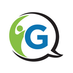 Human Life Logo combine with letter G vector template