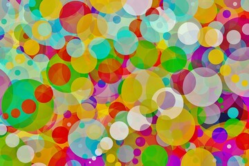 Círculos mágicos de colores flotando en el aire