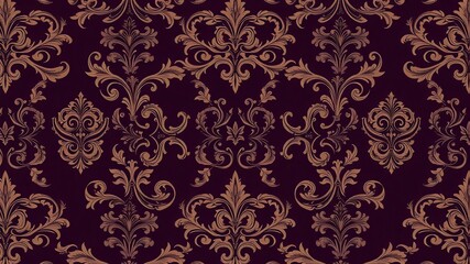 Elegant seamless damask wallpaper in classic colors for interior design projects, regal, elegant, texture