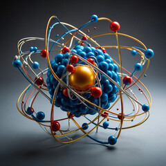 A model of an atom with electrons orbiting