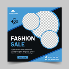 Fashion sale store banner template post for social media