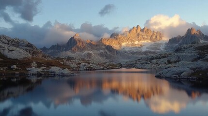 Majestic Mountain Lake at Sunrise