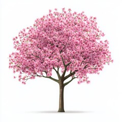 Obraz premium Cherry blossom tree in full bloom during spring season under clear blue sky