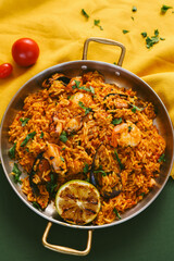 Spanish Dish Seafood Paella 