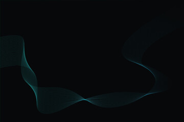 Abstract wave lines on black background. Dynamic wave pattern. Modern flowing wavy lines. Futuristic technology concept. Suit for banner  poster  cover  brochure  flyer  website