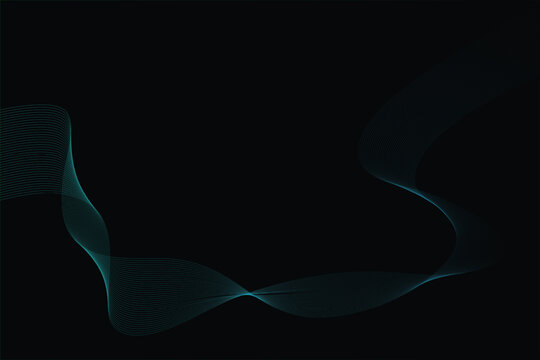 Abstract wave lines on black background. Dynamic wave pattern. Modern flowing wavy lines. Futuristic technology concept. Suit for banner  poster  cover  brochure  flyer  website