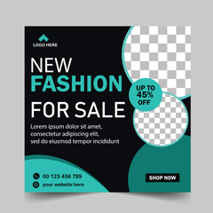 Fashion sale store banner template post for social media