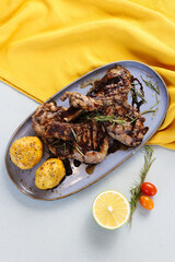 Grilled Lamb Chops with Roasted Potatoes