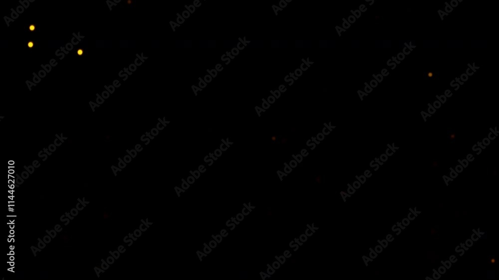 Poster beautiful loop flickering gold stars particles flowing on black abstract background for screen proje