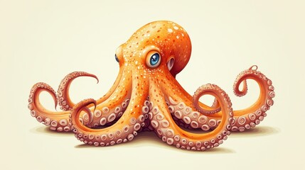 Obraz premium Octopus cartoon animal nature.