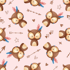 Obraz premium Adorable animals themed seamless pattern for fabric, wallpaper and many more