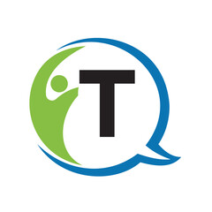Human Life Logo combine with letter T vector template
