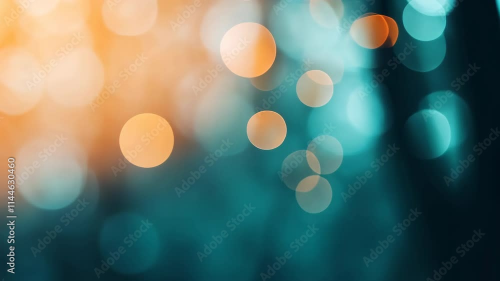 Aufkleber a blurry blue and orange background with many small circles. the circles are of different sizes and 