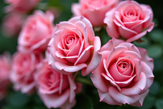 Close-up of pink roses in a garden.