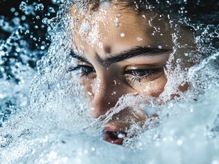 Captivating Splash: Child Amidst Ocean Waves