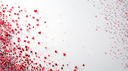 Fototapeta premium Scattered Hearts: A Vibrant Love-Filled Background