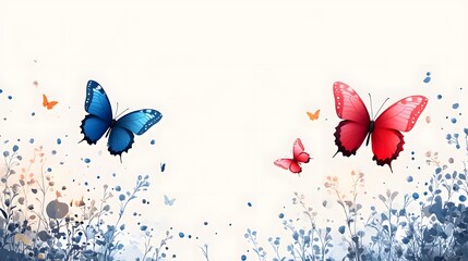 Flat vector banner with colorful butterfly patterns and blooming flowers celebrating World Wildlife Day