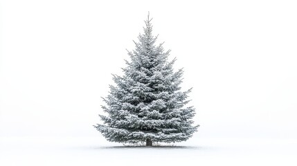 Fototapeta premium Christmas tree white background.