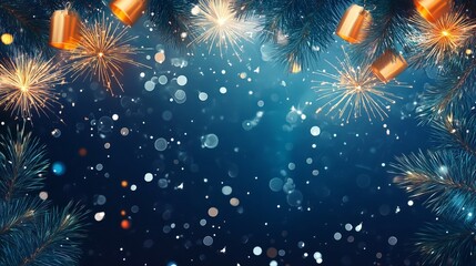 Fototapeta premium Christmas celebration with fireworks