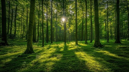 Fototapeta premium Forest tree landscape outdoors.