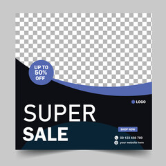 social media post sale banner set. big sale, super sale, fashion sale social media post banner template design.