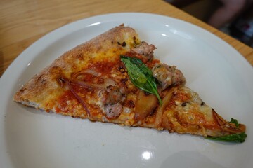 A delicious pizza with a golden crust, melted cheese, and savory toppings. Perfect for food-related designs, menus, or Italian-themed projects, capturing the essence of a classic comfort dish.
