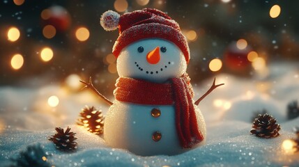 Festive Christmas Snowman - Chrismas card Concept