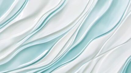 Obraz premium Gentle waves of light teal, aquamarine, and pearl white intertwine, forming an abstract and soothing water-inspired pattern reminiscent of rippling streams under a calm breeze.