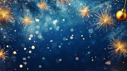 Fototapeta premium Christmas celebration with fireworks
